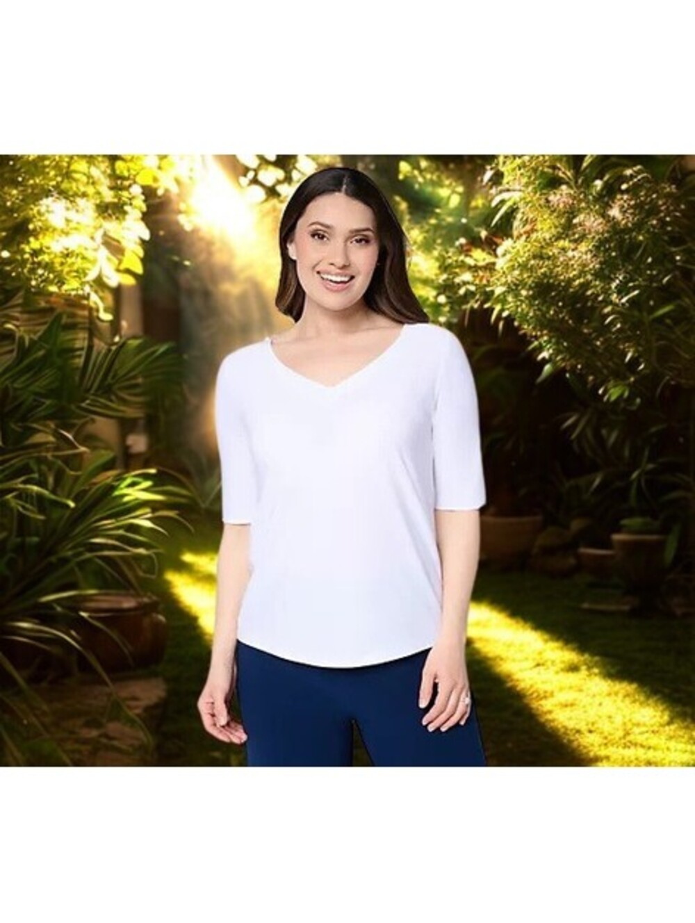 Dennis Basso Basics Italia Knit Shirttail Top WHITE Size XXS
